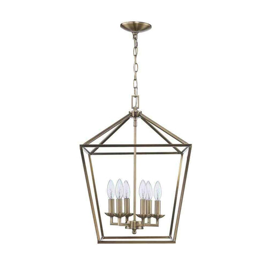 Home Decorators Weyburn 6-Light Brushed Brass Farmhouse Chandelier Light Fixture