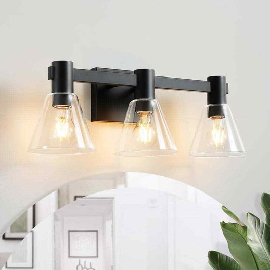 KAISITE 21.3 in. 3 Light Black Dimmable Bathroom Vanity Light Fixture