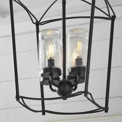 Home Decorators Tercero 4-Light Matte Black Outdoor Foyer Pendant Light