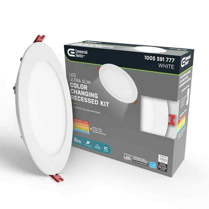 Commercial Electric 8 in. Selectable Color Temperature LED Recessed Lighting Kit