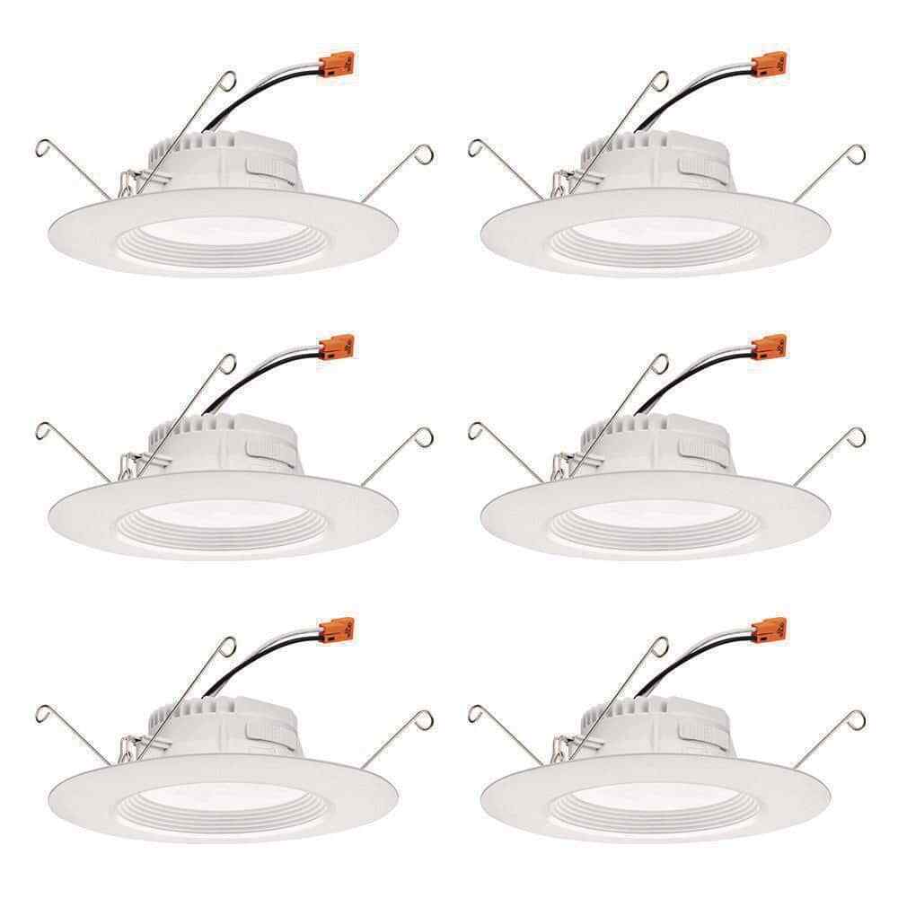 Juno RetroBasics 5/6 in. CCT LED Retrofit White Recessed Light Trim 6-Pack