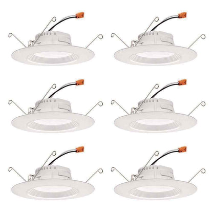 Juno RetroBasics 5/6 in. CCT LED Retrofit White Recessed Light Trim 6-Pack