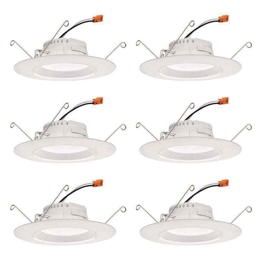 Juno RetroBasics 5/6 in. CCT LED Retrofit White Recessed Light Trim 6-Pack