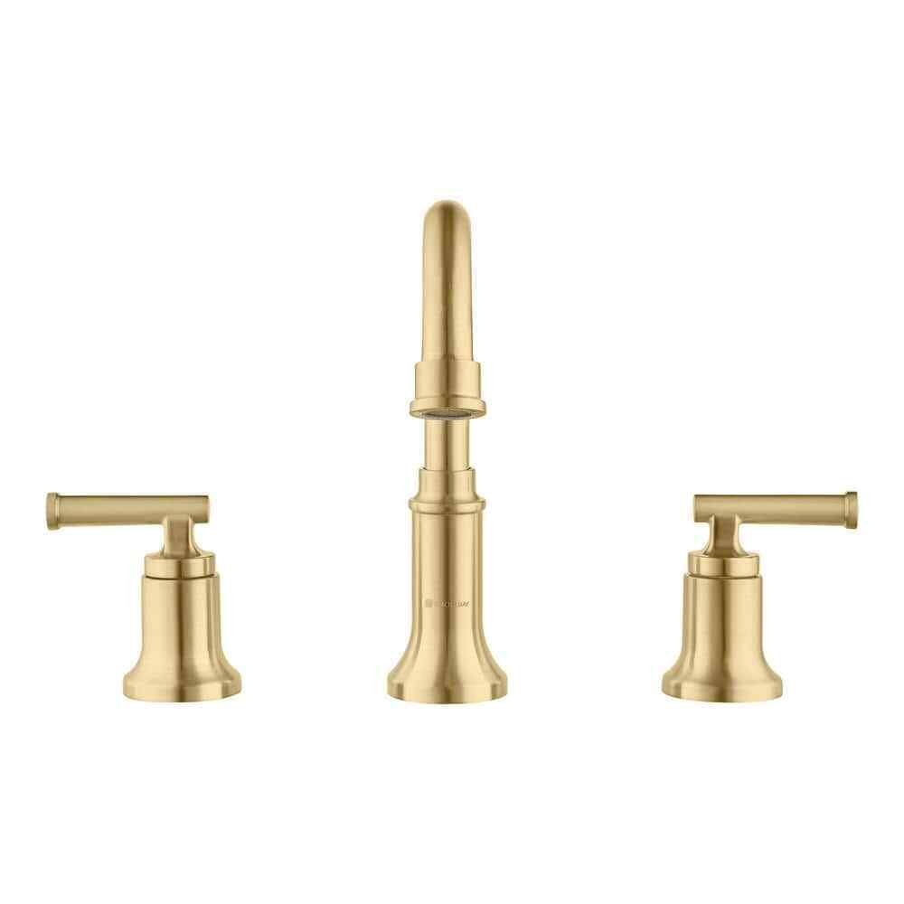 Glacier Bay Oswell 8 in. Widespread 2-Handle High-Arc Bathroom Faucet Matte Gold