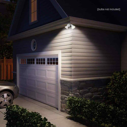 Defiant PAR 180-Degree White Motion Activated Wired 2-Head Security Flood Light