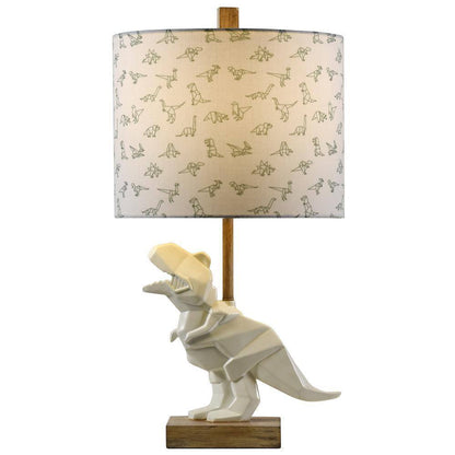 StyleCraft 26.5 in. T-Rex Dinosaur White Table Lamp L27244DS