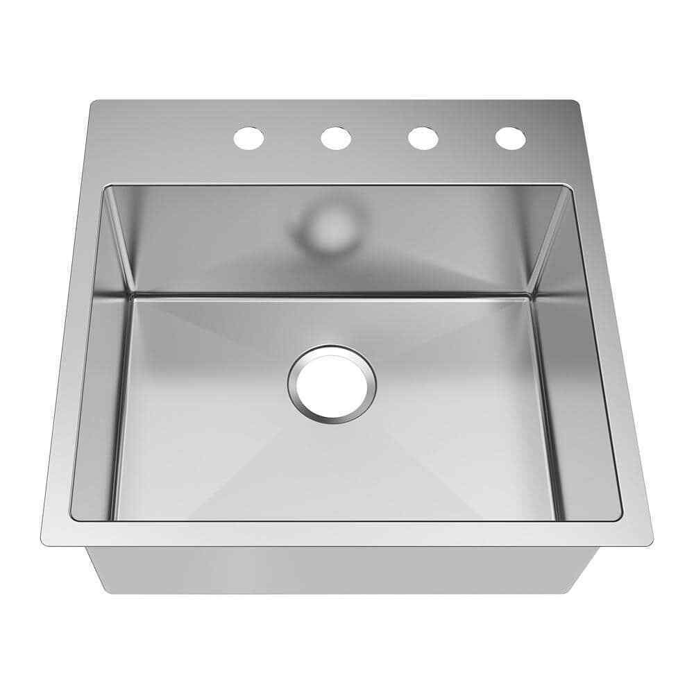Glacier Bay Professional 23 in Drop-in 16G Stainless Single Bowl Kitchen Sink