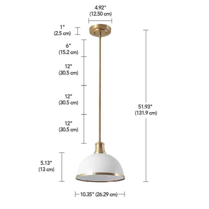 Globe Electric Beckett 1-Light Matte White Pendant Light with Metal Shade