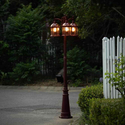 LUTEC 3-Head Rust Outdoor Post Light 7150630272
