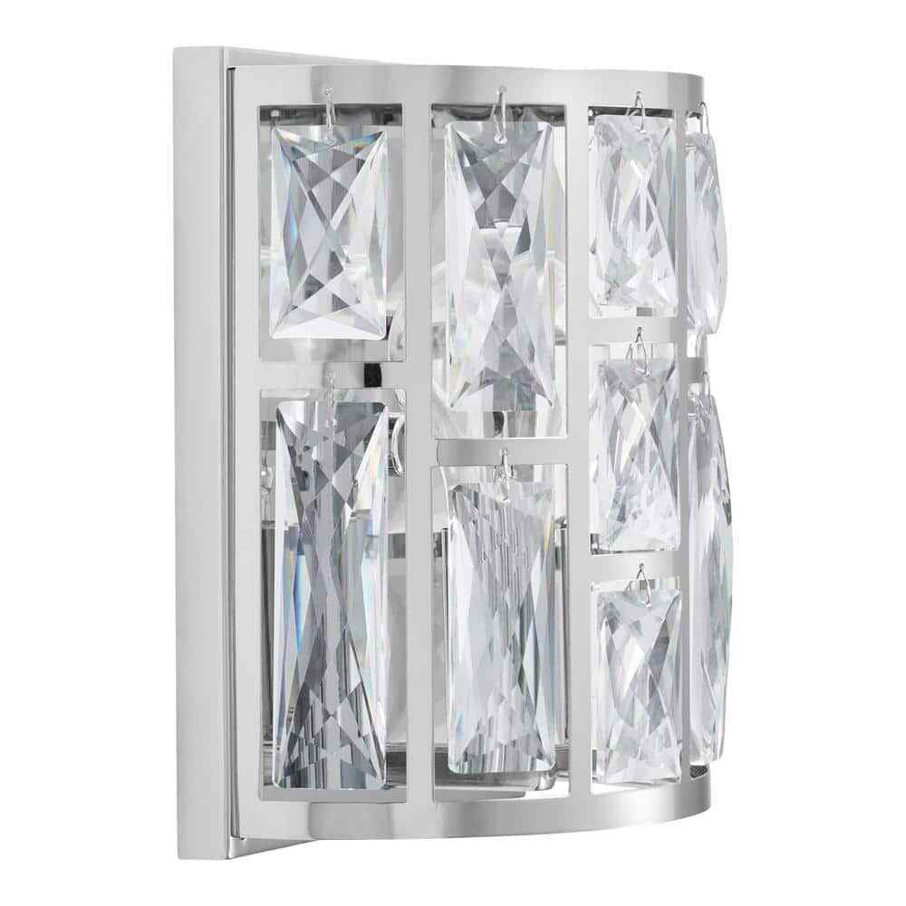 Home Decorators Collection Kristella 1-Light Chrome Indoor Wall Sconce