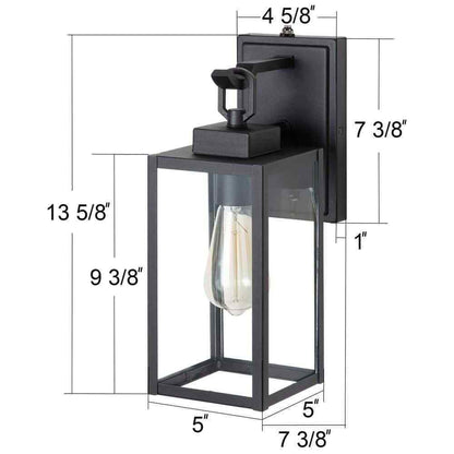 C Cattleya 1-Light Matte Black Dusk to Dawn Outdoor Wall Lantern Sconce