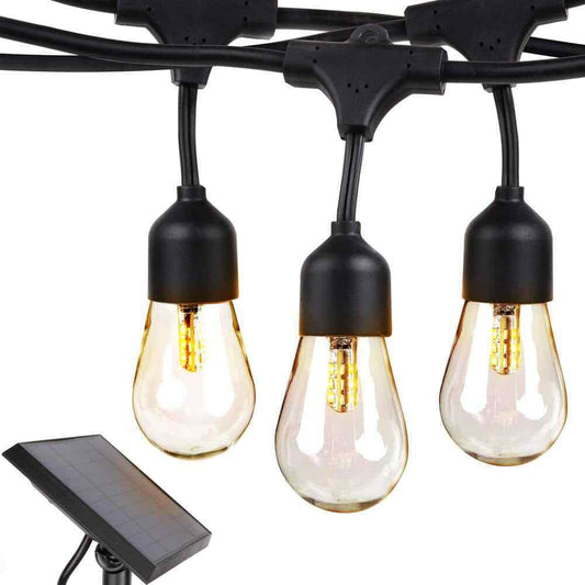 Brightech Ambience Pro 15-Light 48' Solar 1W 2700k LED S14 Hanging String-Light