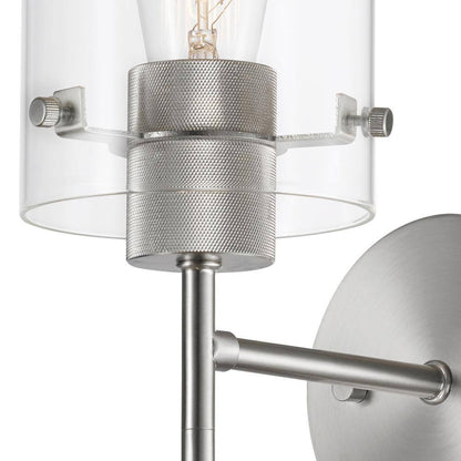 Globe Electric Cusco 1-Light Brushed Nickel Wall Sconce with Clear Glass Shade