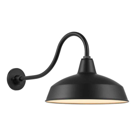 Hampton Bay Easton 1-Light Matte Black Barn Outdoor Wall Lantern Sconce