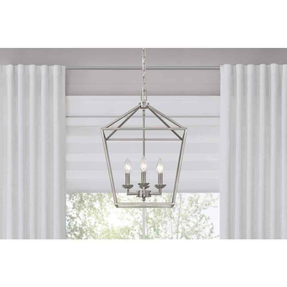 Home Decorators Weyburn 6-Light Brushed Nickel Caged Farmhouse Chandelier