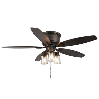 Hampton Bay Stoneridge 52 in. Indoor/Outdoor LED Bronze Ceiling Fan w Light Kit