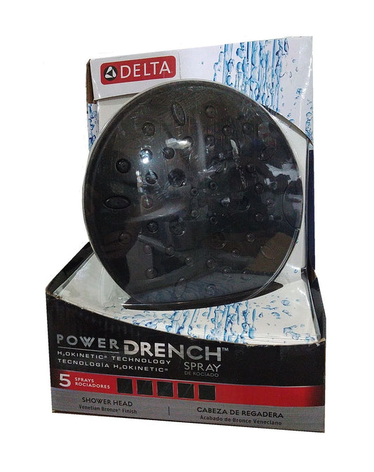 Delta 5-Spray Patterns 1.75 GPM 6 in. Wall Mount Shower Head in Venetian Bronze