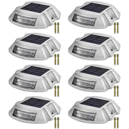 VEVOR Solar Dock Lights Marine 8-Pack Outdoor Waterproof Wireless 6 LED Driveway