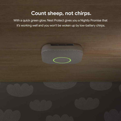 Google Nest Protect Smoke Alarm and Carbon Monoxide Detector - Battery Operated