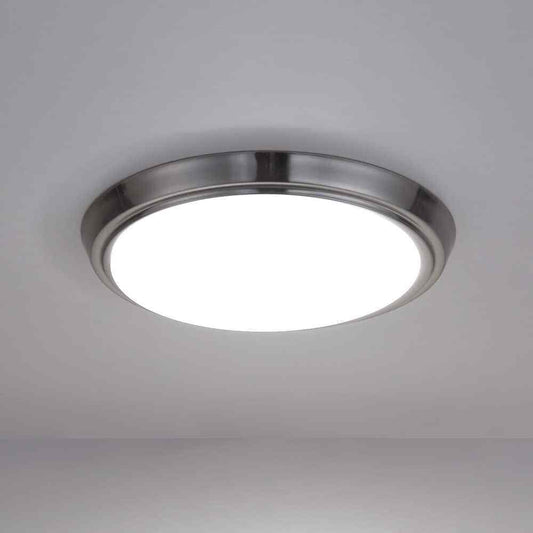 Pia Ricco Brushed Nickel Selectable LED CCT Color Changing Ceiling Flush Mount