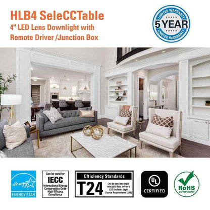 Halo HLB 4 in. CCT New Construction or Remodel Canless Recessed LED Kit