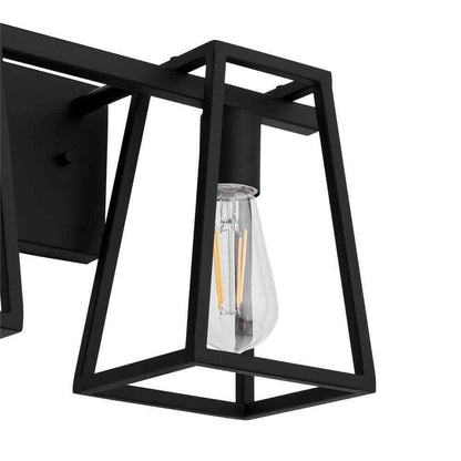 Home Decorators Hazel Heights 2-Light Black Farmhouse Bathroom Vanity Light