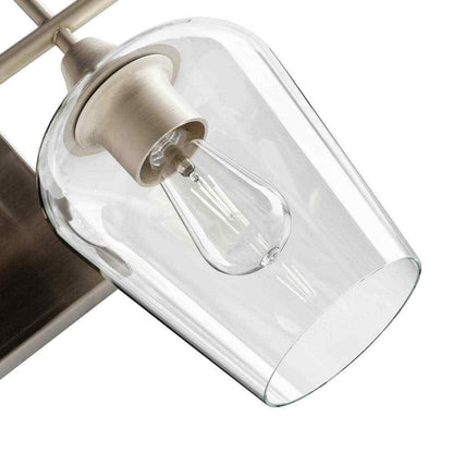 Merra 2-Light Brushed Nickel Wall Sconce Vanity Lights with Glass Shade