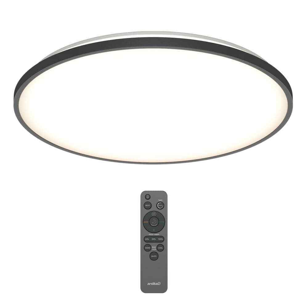 Artika Europa Modern Black LED CCT 3 Flush Mount Ceiling Light Fixture