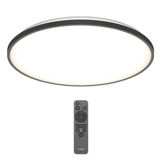 Artika Europa Modern Black LED CCT 3 Flush Mount Ceiling Light Fixture