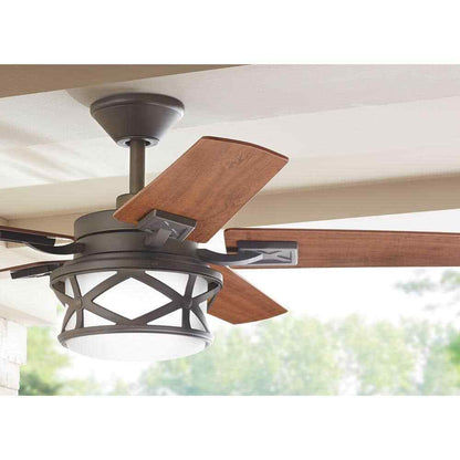 Home Decorators Copley 52 in. Indoor/Outdoor LED Bronze Ceiling Fan w Light Kit