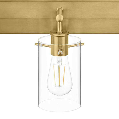 Hampton Bay Regan 21 in. 3-Light Brushed Gold Vanity Light w/ Clear Glass Shades