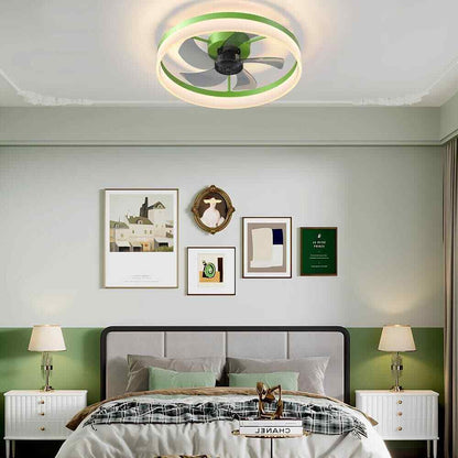 Tidoin LED Indoor Green Smart Ceiling Fan w/ Remote and Reversible Blades
