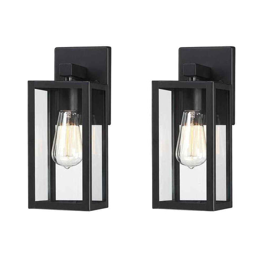 Hukoro Martin 1-Light Black Outdoor Wall Lantern Sconces 2-Pack F87702-BK