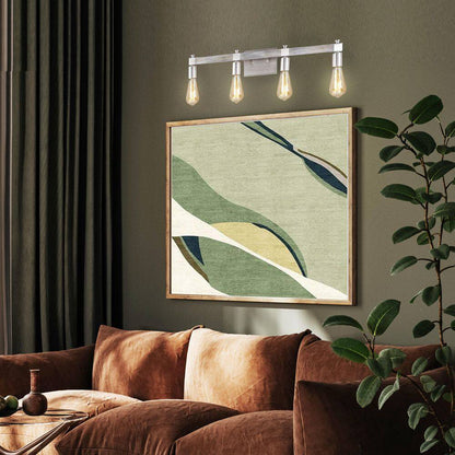 Eglo Westbury 30.8 in. 4-Light Vanity Light Nickel w/ Painted Grey Driftwood
