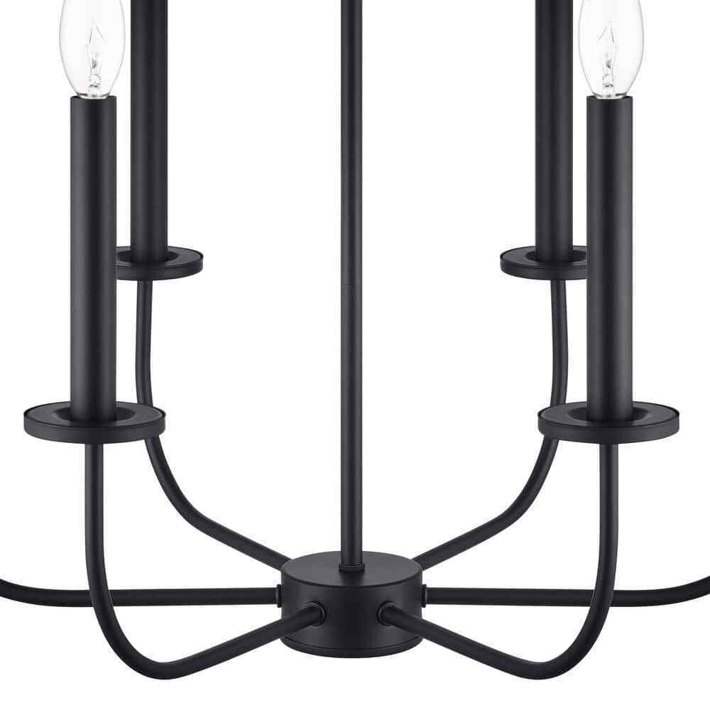 Hampton Bay Tilden 6-Light Matte Black Chandelier KSH9106AX-01/MB