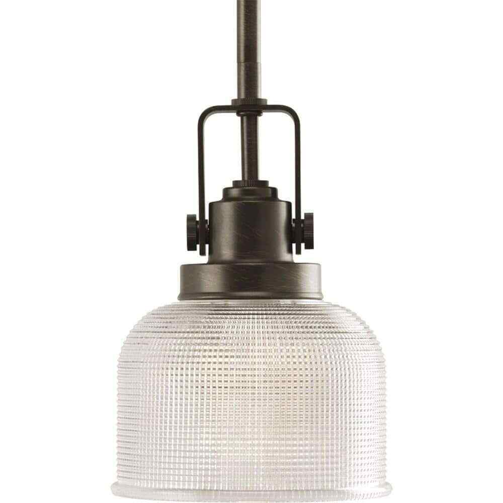Progress Lighting Archie Venetian Bronze Mini Pendant w/ Clear Prismatic Glass