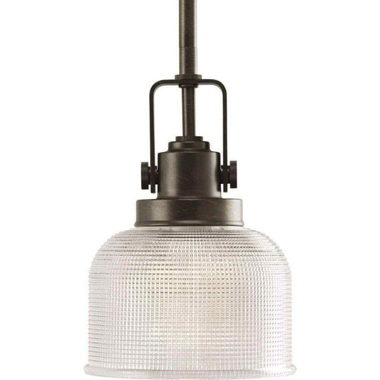 Progress Lighting Archie Venetian Bronze Mini Pendant w/ Clear Prismatic Glass