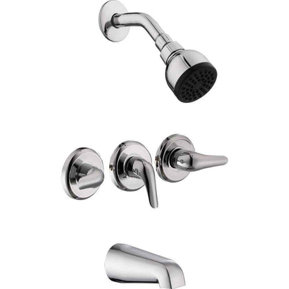 Glacier Bay Aragon Triple Handle 1-Spray Tub and Shower Faucet 1.8 GPM in Chrome