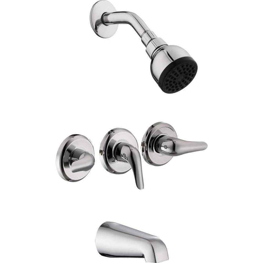 Glacier Bay Aragon Triple Handle 1-Spray Tub and Shower Faucet 1.8 GPM in Chrome