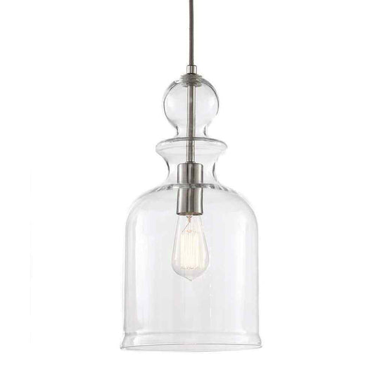 Home Decorators Collection 8.38 in. 1-Light Brushed Nickel Pendant