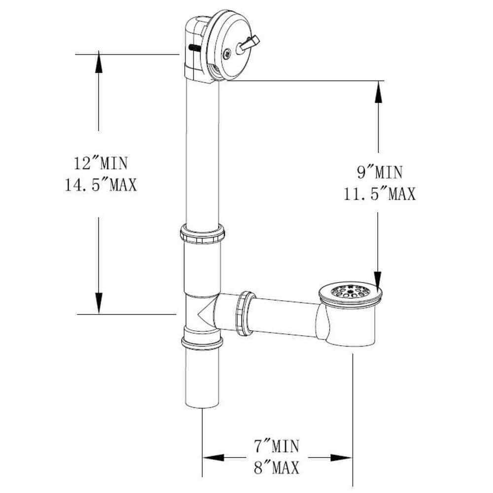 Everbilt Trip Lever 1-1/2 in. 20-Gauge Brass Pipe Bath Waste and Overflow Drain