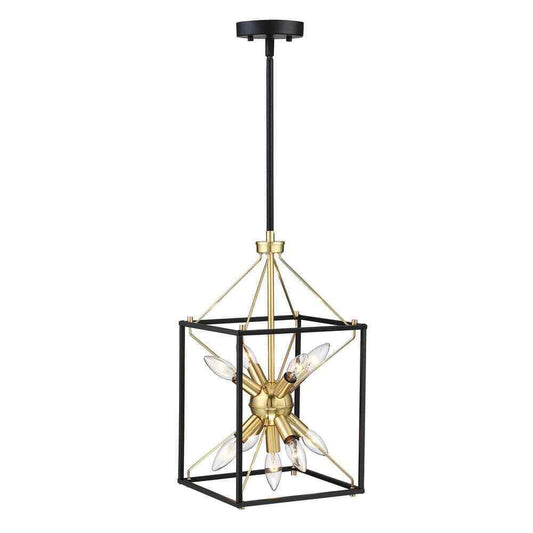 PUDO 10 in. 1-Light Black Painting White Vanity Light Chandelier15-M-50929