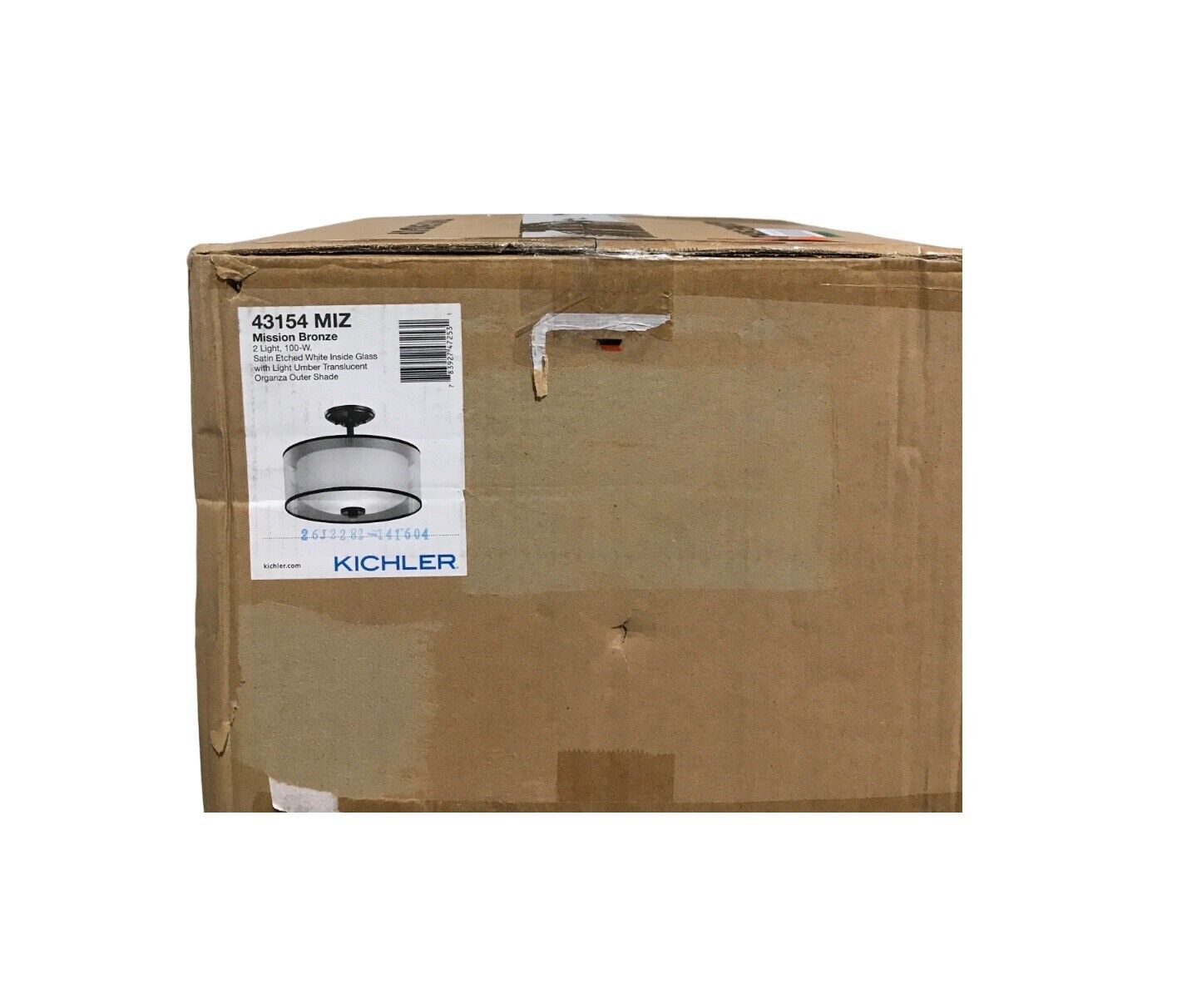 KICHLER Tallie 13.5 in. 2-Light Mission Bronze Semi-Flush Mount Ceiling Light
