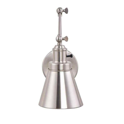 Hampton Bay 1-Light Brushed Nickel Plug-In/Hardwired Swing Arm Wall Lamp