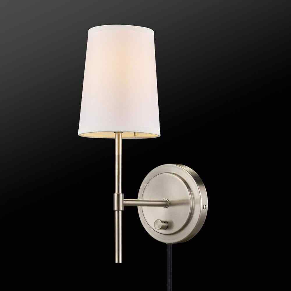 Hampton Bay Ridgeway 1-Light Brushed Nickel Wall Sconce