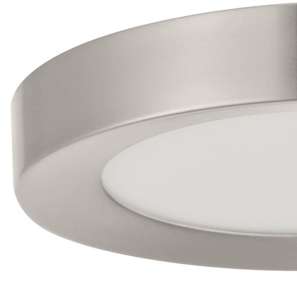 Home Decorators Calloway 11 in. Brushed Nickel Integrated LED 5CCT Flush Mount