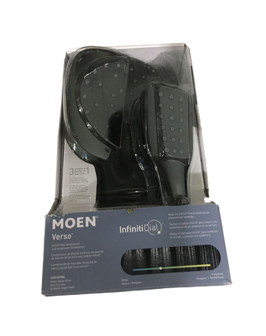 MOEN Verso Square 7 in. Dual Shower Head Handheld Shower Matte Black