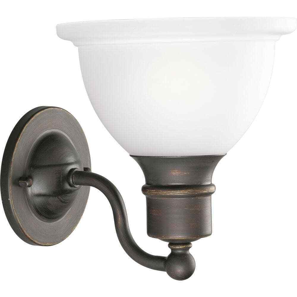 Progress Lighting Madison 1-Light Antique Bronze Glass Traditional Bath Vanity