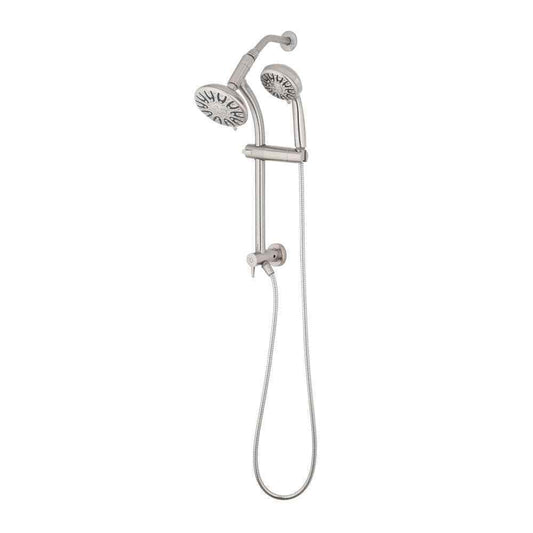 Glacier Bay 6-Spray Wall Bar Rain can Showerhead w/ 6-Spray Hand shower