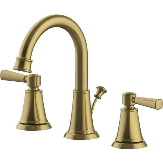 Glacier Bay Melina 8 in. Widespread 2-Handle High-Arc Bathroom Faucet Matte Gold